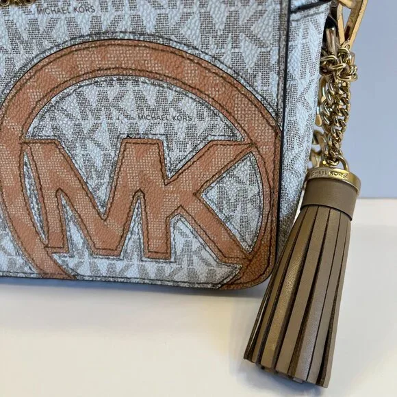 Michael Kors - Rare- Ginny Crossbody Bag W/ Orange Logo -Vintage - Picture 10 of 13